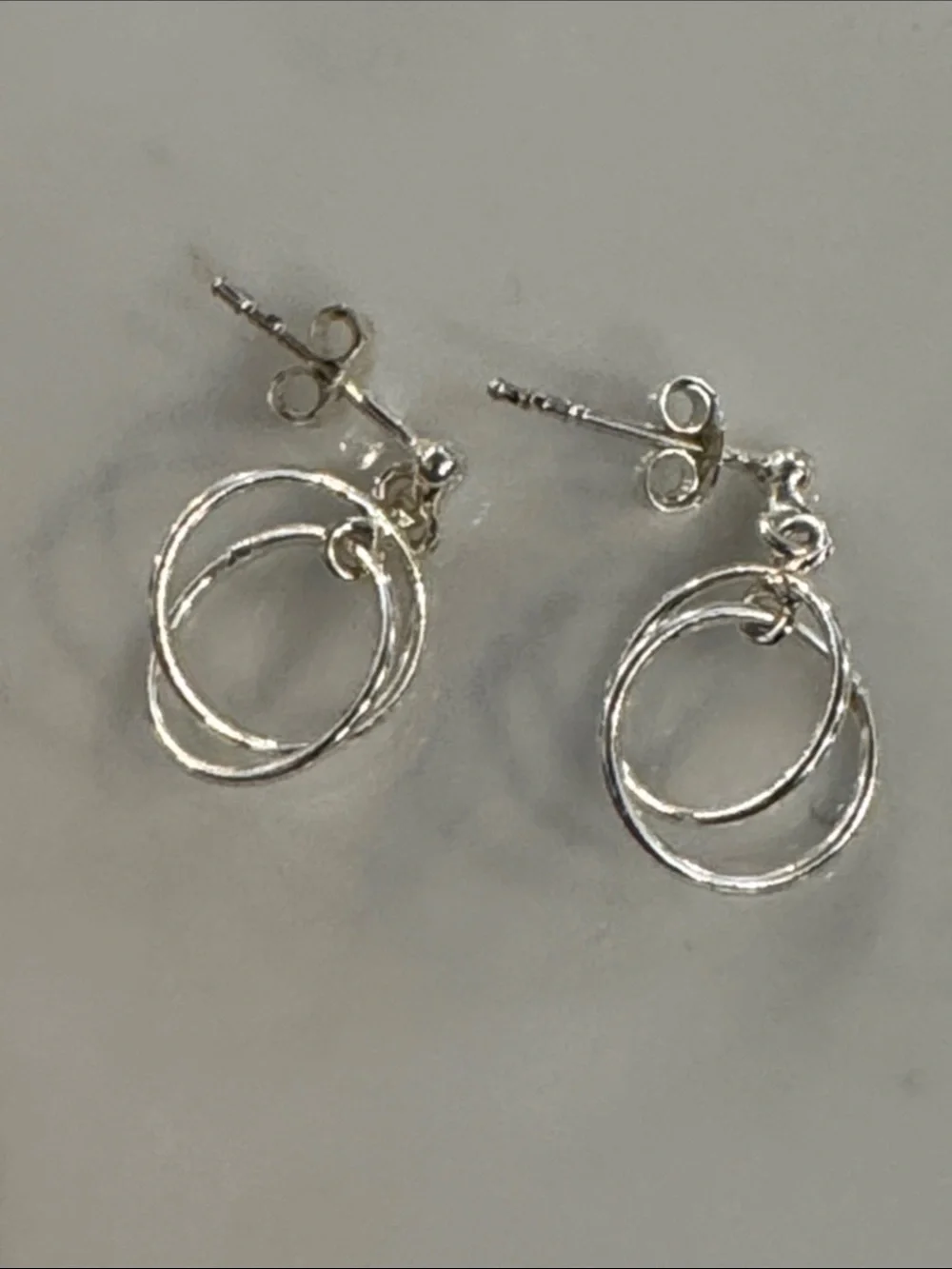 Sterling Silver Double Hoop Stud Earrings